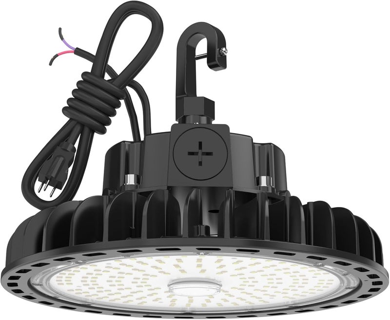 Hyperlite High Bay Led Lights 100W 14,500LM (145lm/w) 5000K 1-10V Dimmable 5' Cable with 110V Plug US Hook UL Listed High Bay Led Shop Light for Barn Workshop Warehouse - Image 1